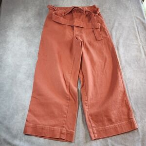 Universal Threads‎ Women Cropped Wide Leg Paperbag Waist Belted Rust Size 14 32